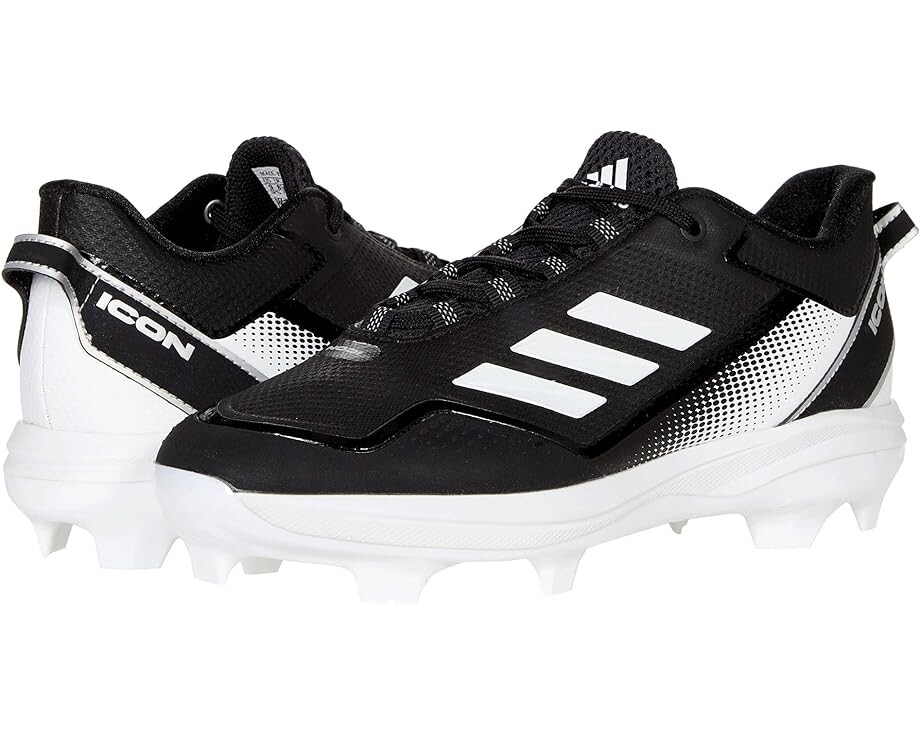 

Кроссовки Adidas Icon 7 TPU Baseball Cleats, цвет Black/Silver Metallic/White