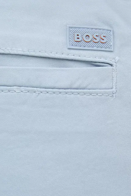 Шорты хлопковые с эластаном BOSS Orange, синий — фото 4
