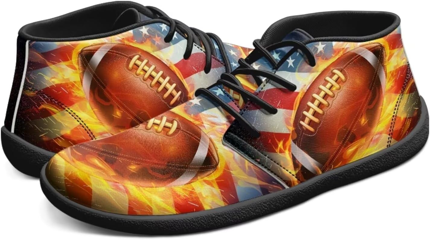 

Мужские босоножки с нулевым падением, минималистичные с широкой носочной частью, нескользящие и удобные для ходьбы и походов кроссовки Pointodoor, Rugby American Flag Flame