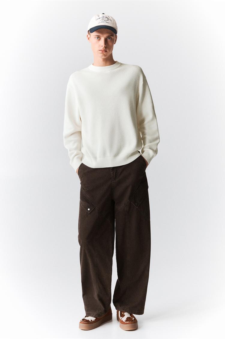 

Джемпер вафельной вязки Pull And Bear, белый