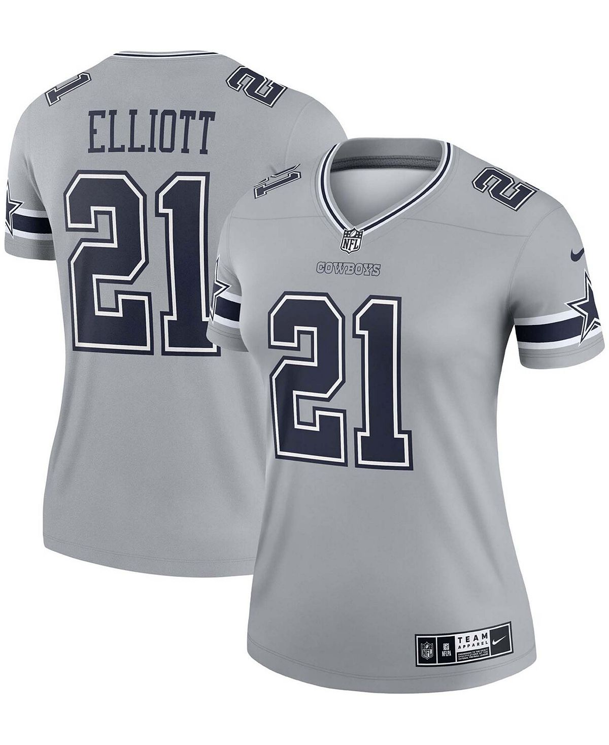 

Женская серая майка Ezekiel Elliott Dallas Cowboys Inverted Legend Nike, серый