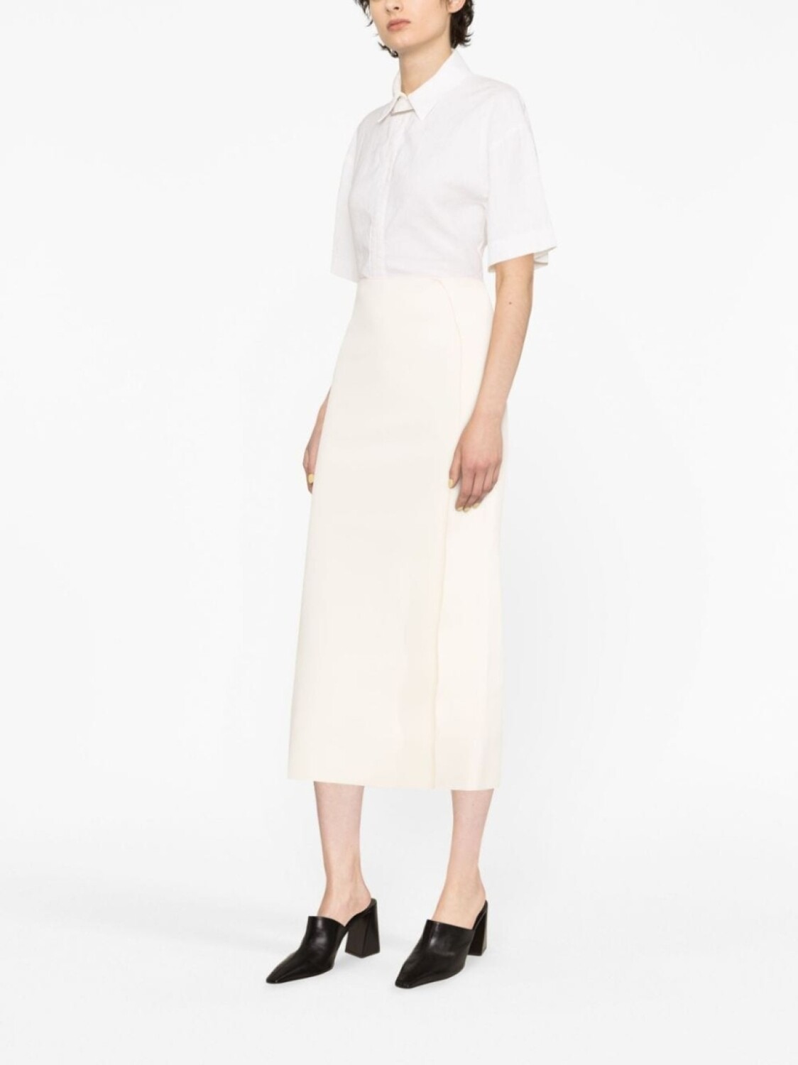 Jil Sander юбка миди с запахом, нейтральный цвет — фото 3