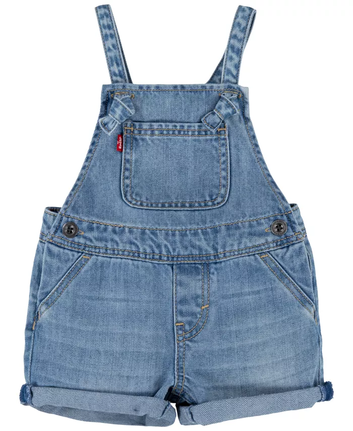 

Детские комбинезоны с завязками Baby Girl's Knot Strap Shortalls Levi's, синий