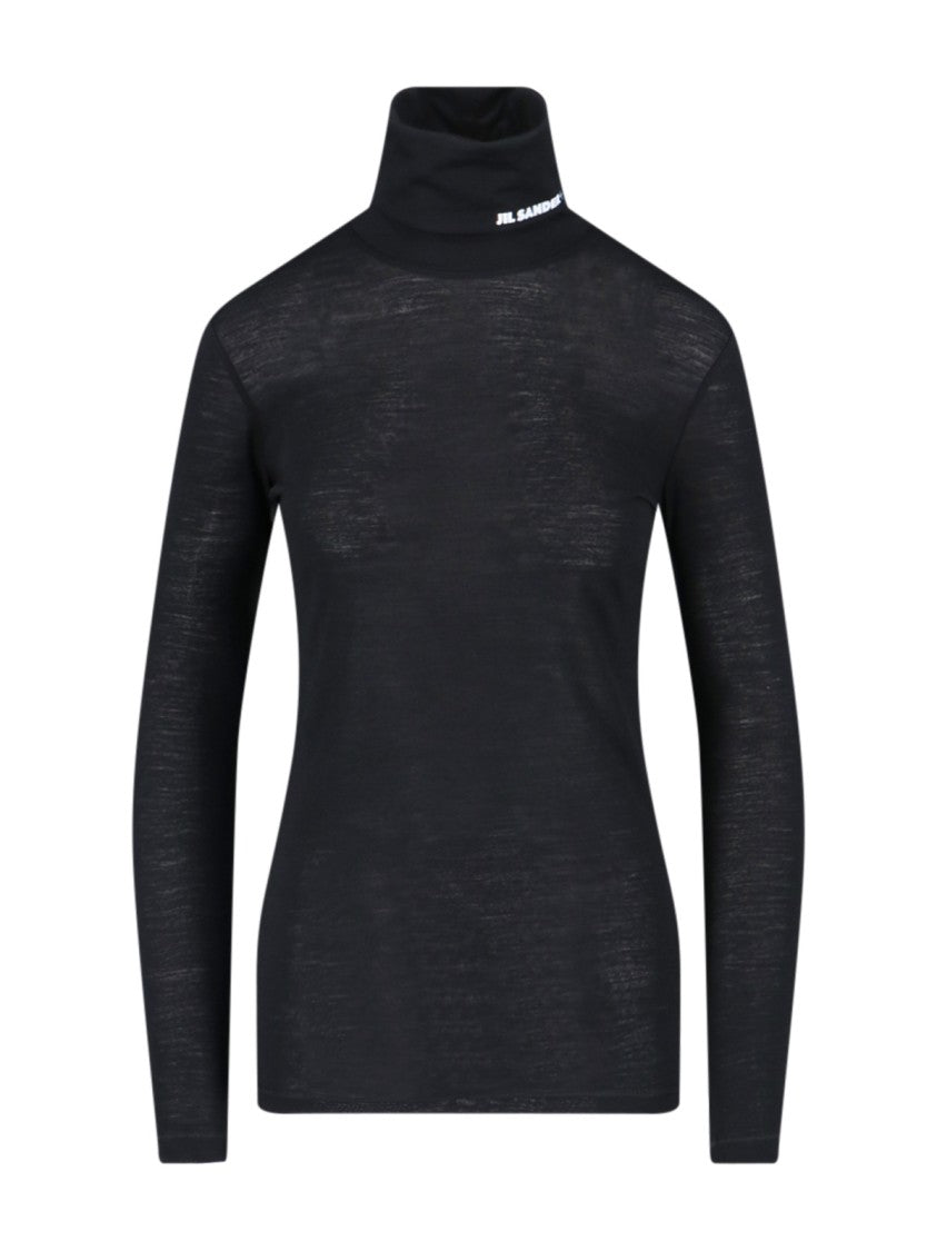 

Водолазка с логотипом - черная Jil Sander