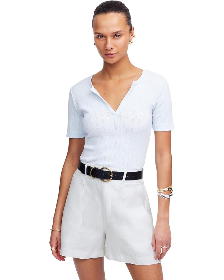 

Шорты Madewell Pintuck High Waist Linen Shorts - Maldive, цвет Salt