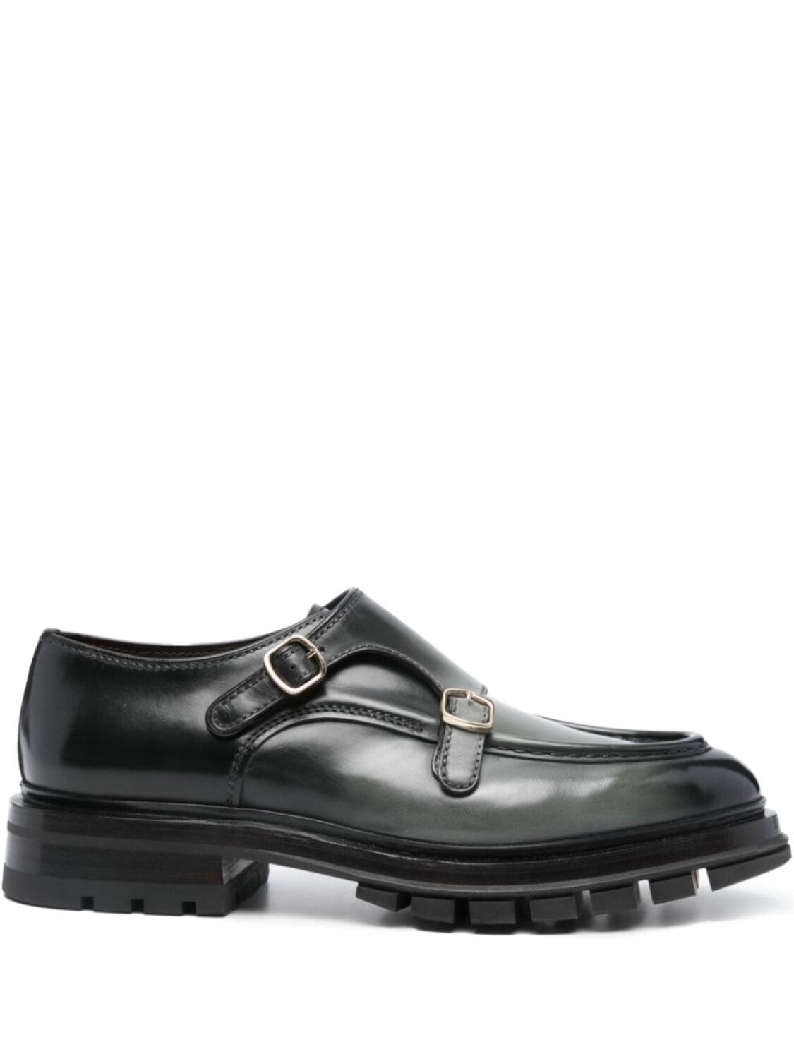 

Santoni лоферы с пряжками, зеленый
