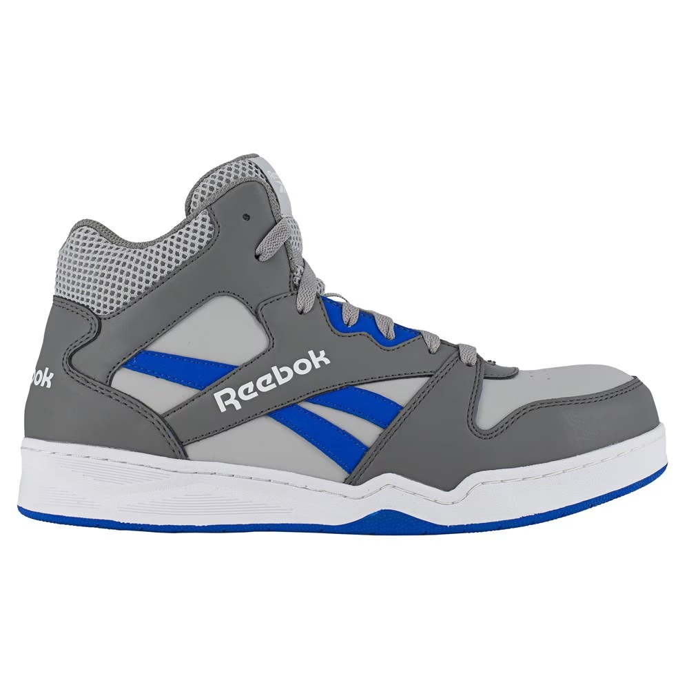 Высокие кроссовки с композитным носком Reebok Work Bb4500, grey/cobalt blue leather — фото 2