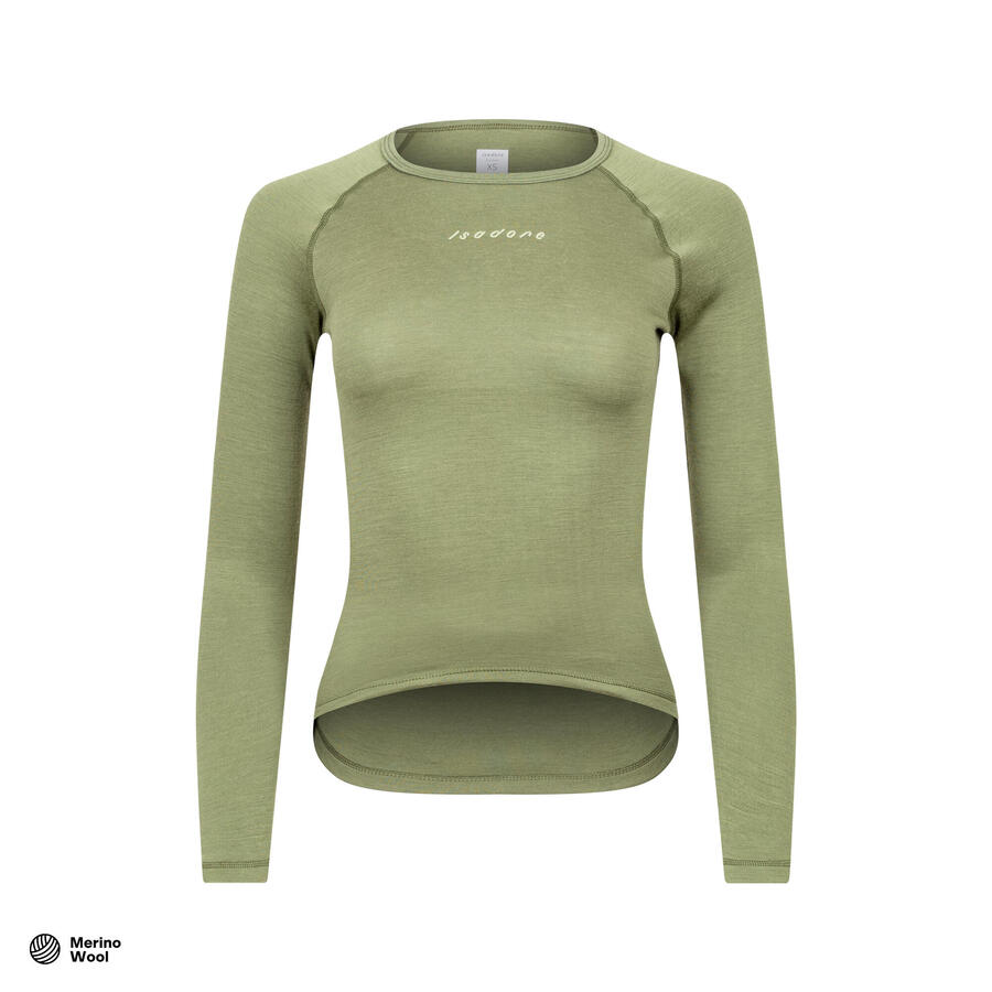 

ISADORE Женская веломайка с длинными рукавами из мериноса и авокадо