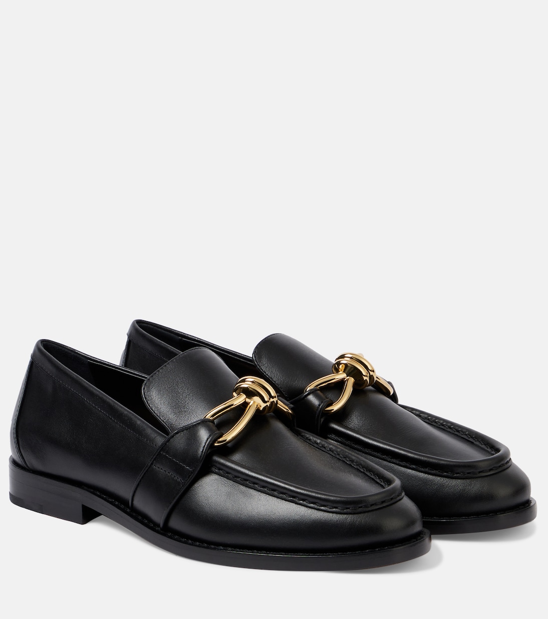 Лоферы из кожи с узлом Astaire Bottega Veneta, черный