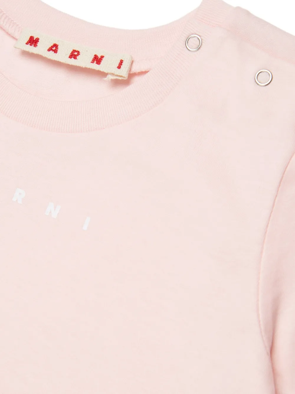 Футболка с круглым вырезом и логотипом Marni Kids, розовый — фото 4