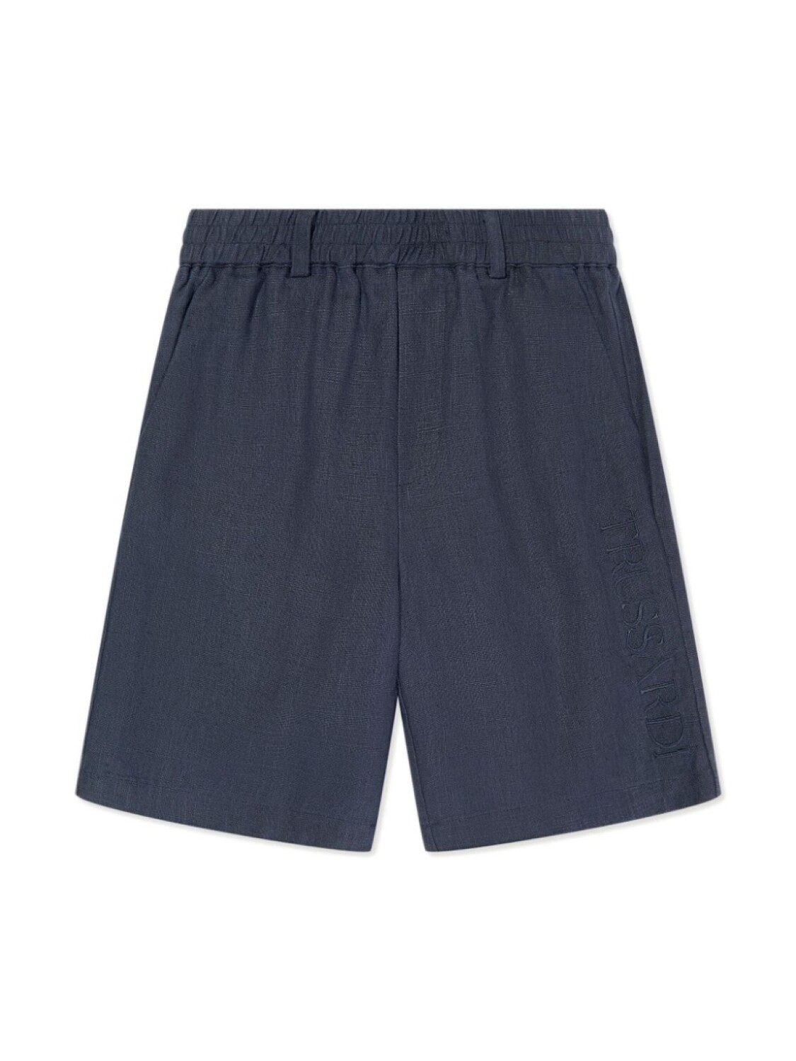 Льняные шорты с эластичным поясом TRUSSARDI JUNIOR, синий