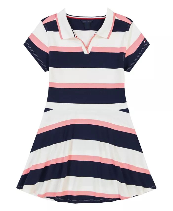 

Платье-поло с короткими рукавами Yarndye Stripes для малышей и маленьких девочек Tommy Hilfiger