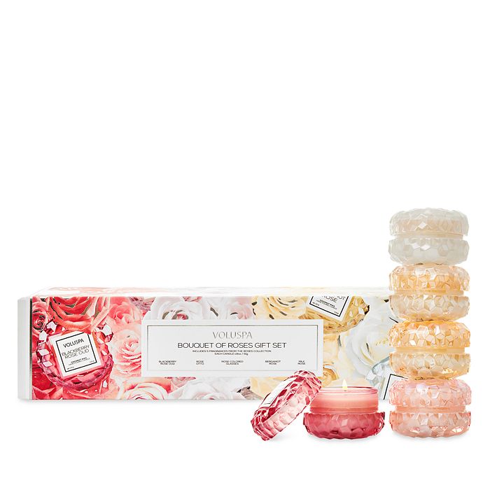 

Подарочная коробка со свечами Voluspa Roses Macaron, набор из 5 шт, мультиколор