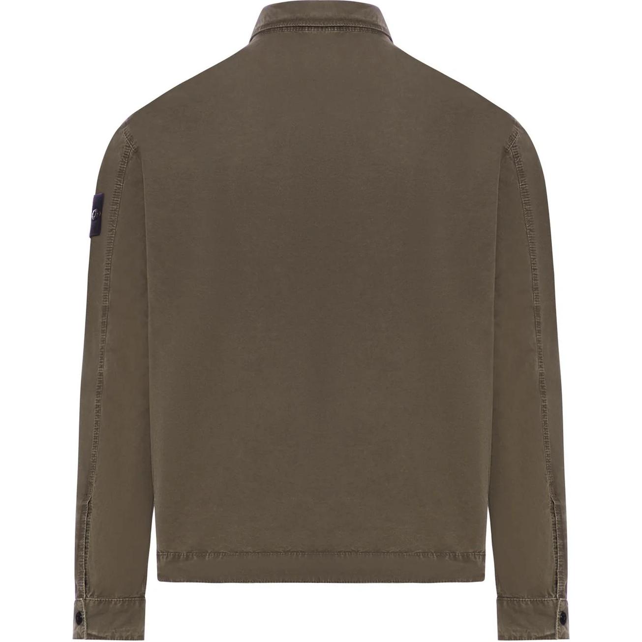 STONE ISLAND Застёгивающаяся на молнию рубашка-куртка с нашивкой компас, Umber — фото 3