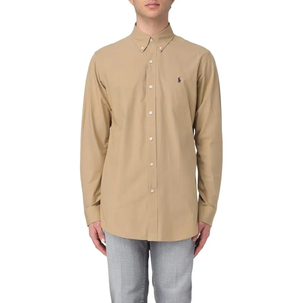 Поло с вышивкой пони из стрейч-хлопка Polo Ralph Lauren, Light Umber — фото 2