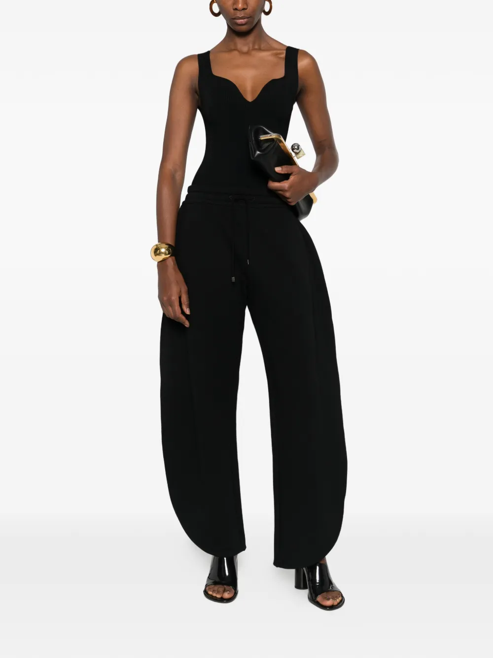 Спортивные штаны свободного кроя (баррель) Alaïa, черный — фото 2