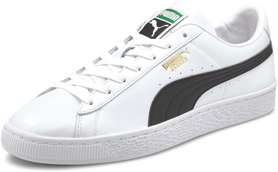Мужские кроссовки PUMA Basket Classic XXI с шнуровкой для повседневной носки - белые — фото 2