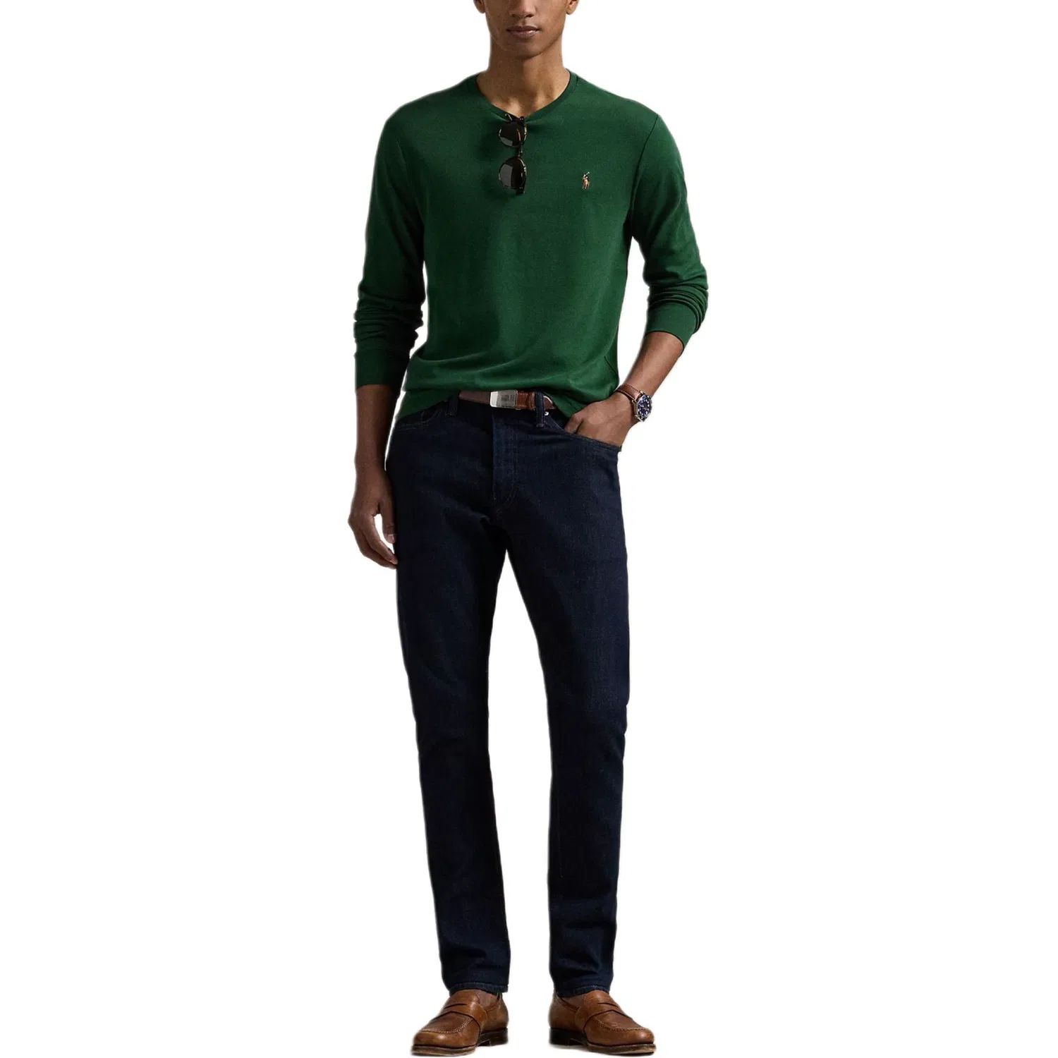 Свитер с длинным рукавом и круглым вырезом Polo Ralph Lauren, Vintage Pine Wood Green — фото 2