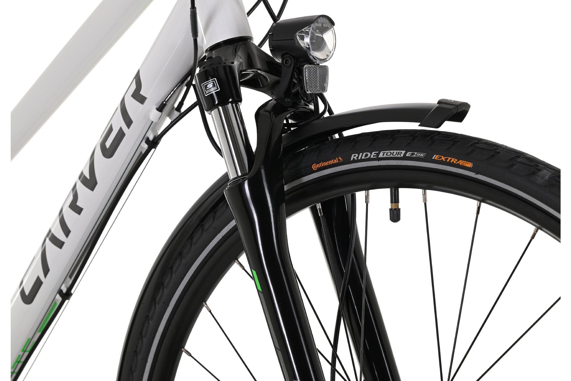 Треккинговый велосипед Carver Route 110 - 28 дюймов - Damen Sport - 2024, цвет Weiß|white darkanthracite neongreen — фото 3
