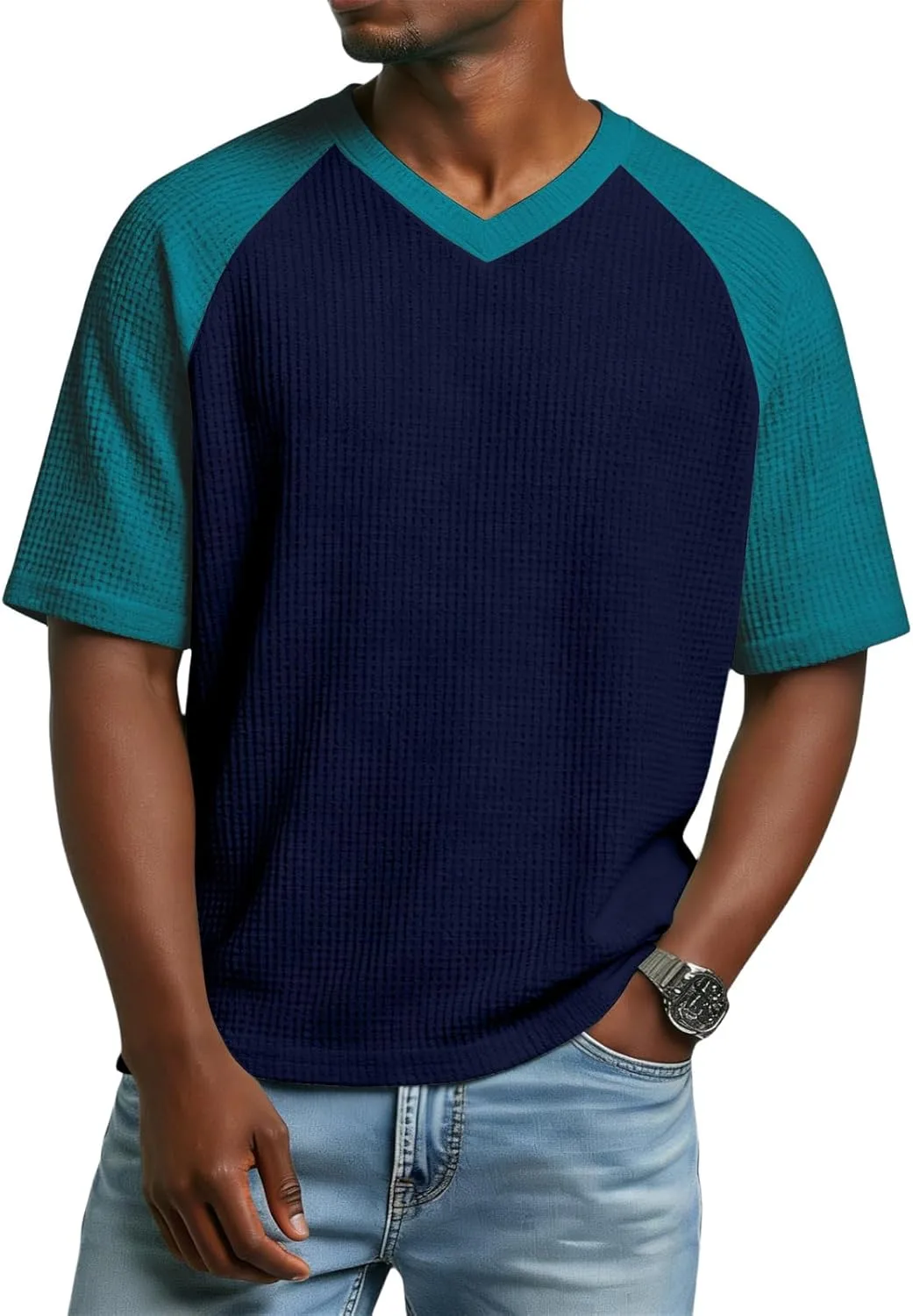 

Футболка для мужчин с V-образным вырезом и коротким рукавом RODYETQQ