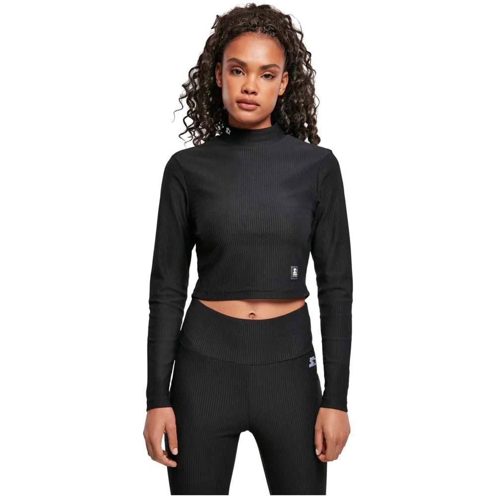 

Лонгслив Starter Black Label Cropped Stretch Rib Turtleneck, черный