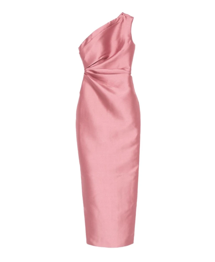 

Розовое длинное платье на одно плечо Solace London, розовый