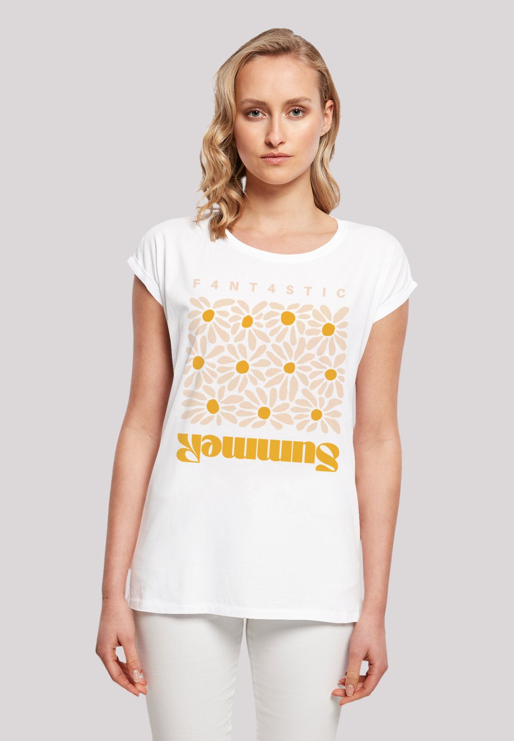 

Футболка с принтом SUMMER SUNFLOWER F4NT4STIC, белый