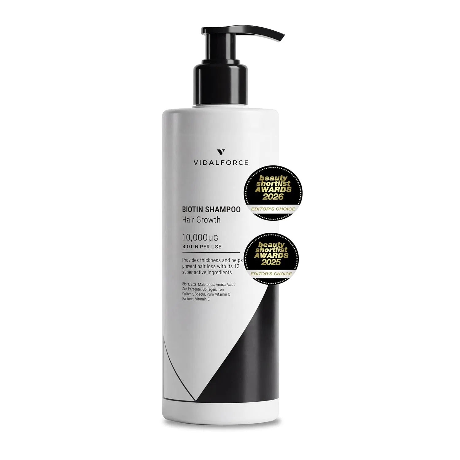 Шампунь с биотином Biotin Shampoo 10000 мкг против выпадения волос Vidalforce
