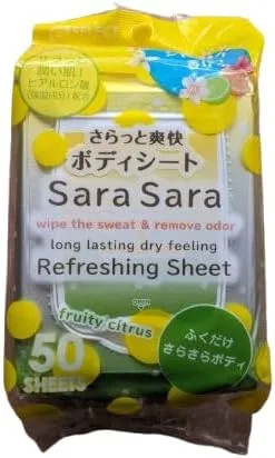 Влажные салфетки для тела Sara Sara с фруктово-цитрусовым ароматом, 50 шт. x 6 упаковок — фото 2