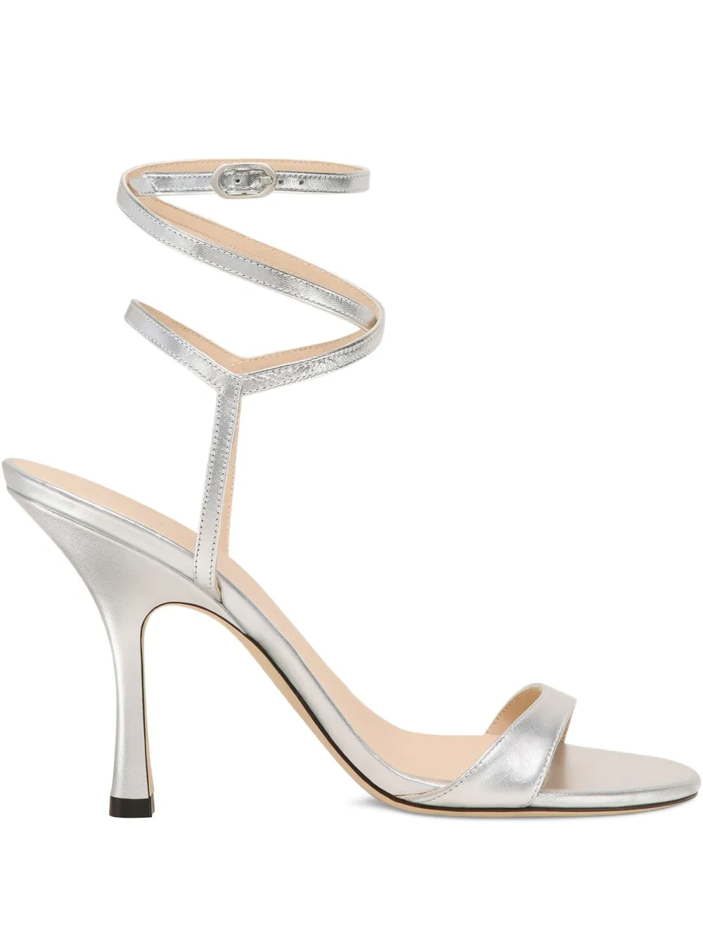 Босоножки с ремешком на щиколотке Stuart Weitzman, серебяный