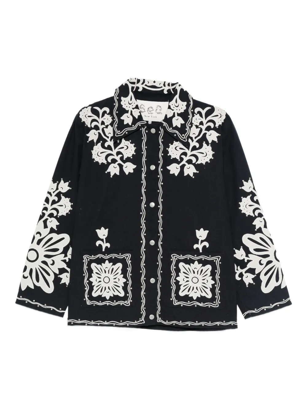 

Пиджак с цветочной вышивкой Sea, синий