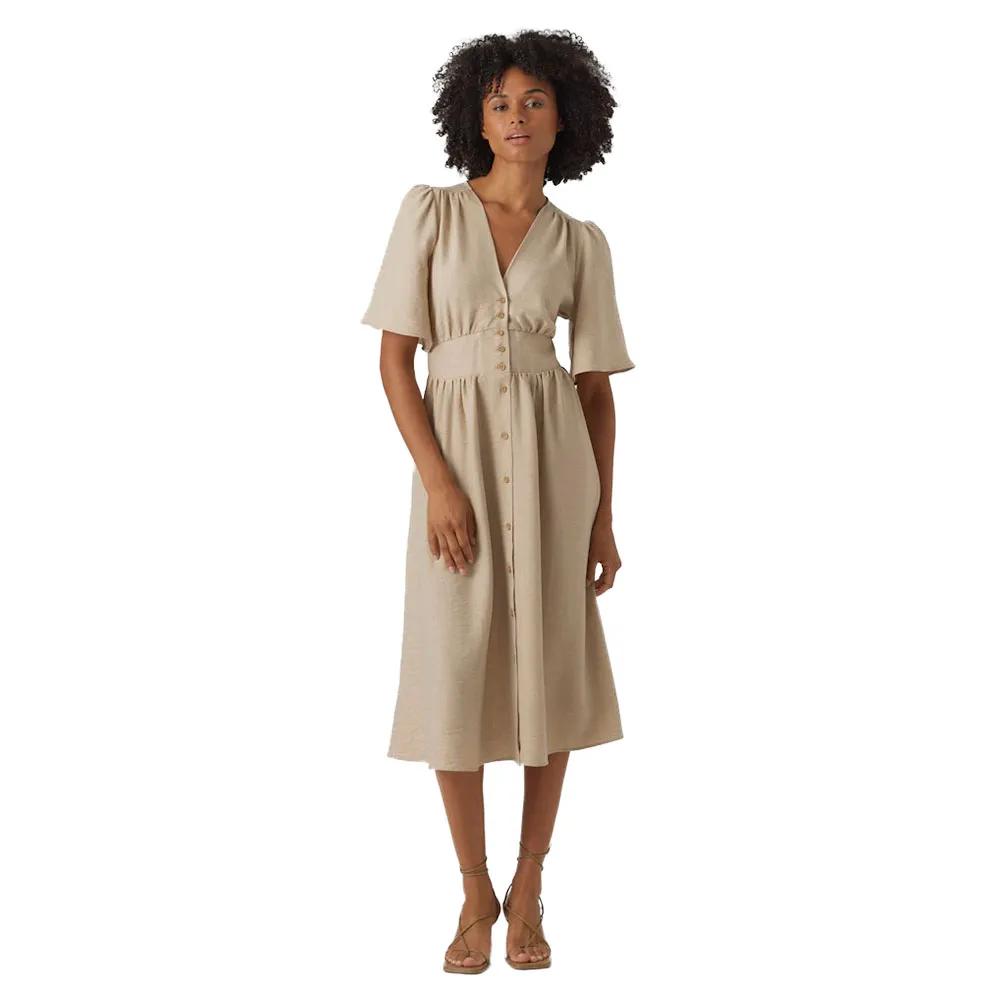 

Платье с коротким рукавом Vero Moda Melaney, бежевый