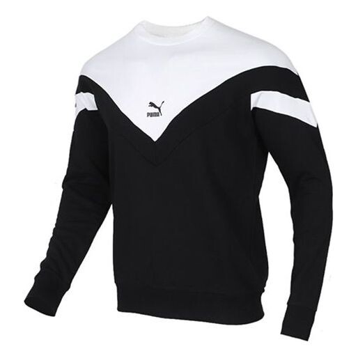

Толстовка sports round neck knit pullover black white Puma, черный