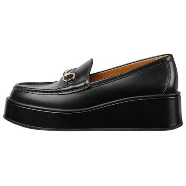 GUCCI Лоферы Horsebit 5 см, женские, черные