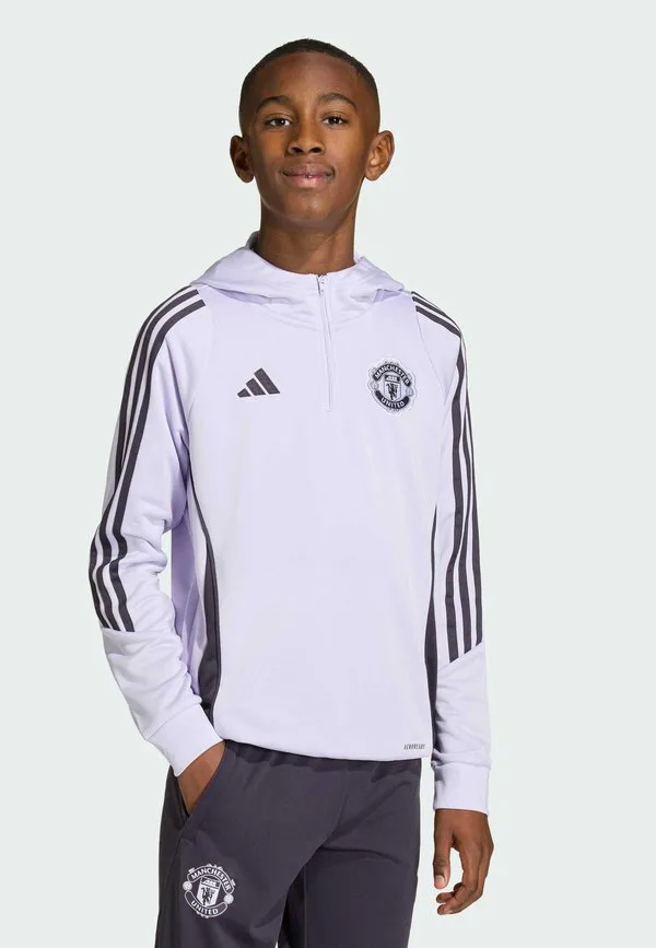 Детская толстовка manchester united tiro 25 для тренировок и соревнований. Adidas Performance, Purple Tint Aurora Black