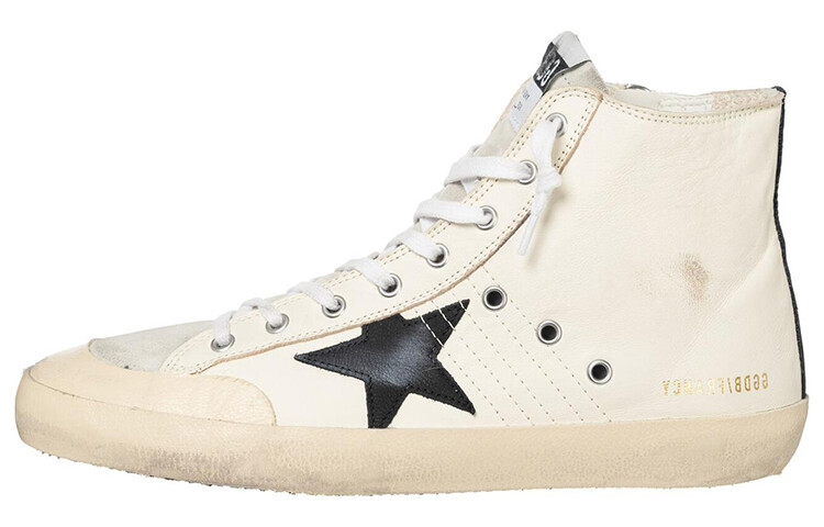 Кроссовки Golden Goose Francy Skateboarding Shoes Men High-top Beige, бежевый