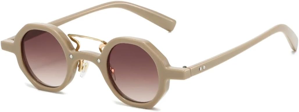 

Солнцезащитные очки с защитой UV400 | Круглая оправа в стиле панк, цветные линзы | Для женщин и мужчин, для занятий спортом на открытом воздухе и вождения DSVIGF, Coffee Tea