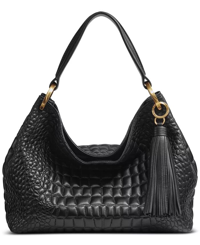 

Кожаная сумка-тоут Donna Karan Glenwood с кисточкой Donna Karan New York, серый