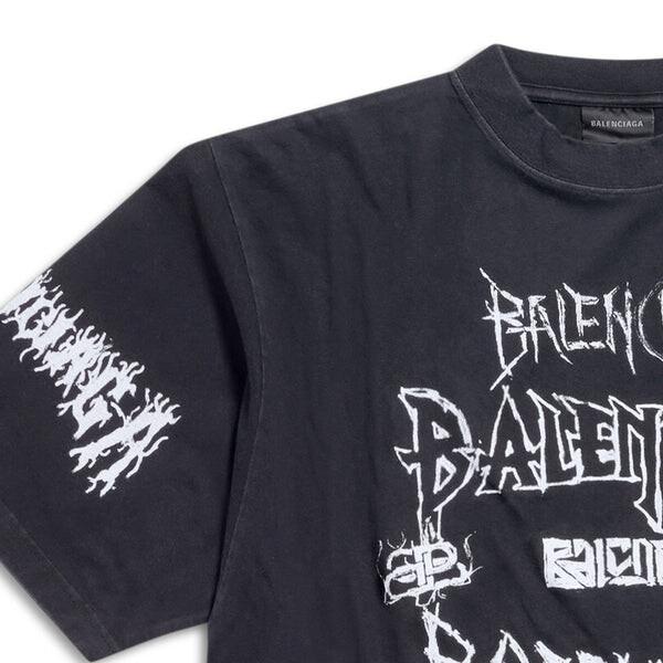 Футболка diy metal t-shirt 'black white' Balenciaga, черный — фото 3