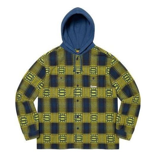 

Рубашка hooded shadow plaid shirt 'green blue' Supreme, зеленый