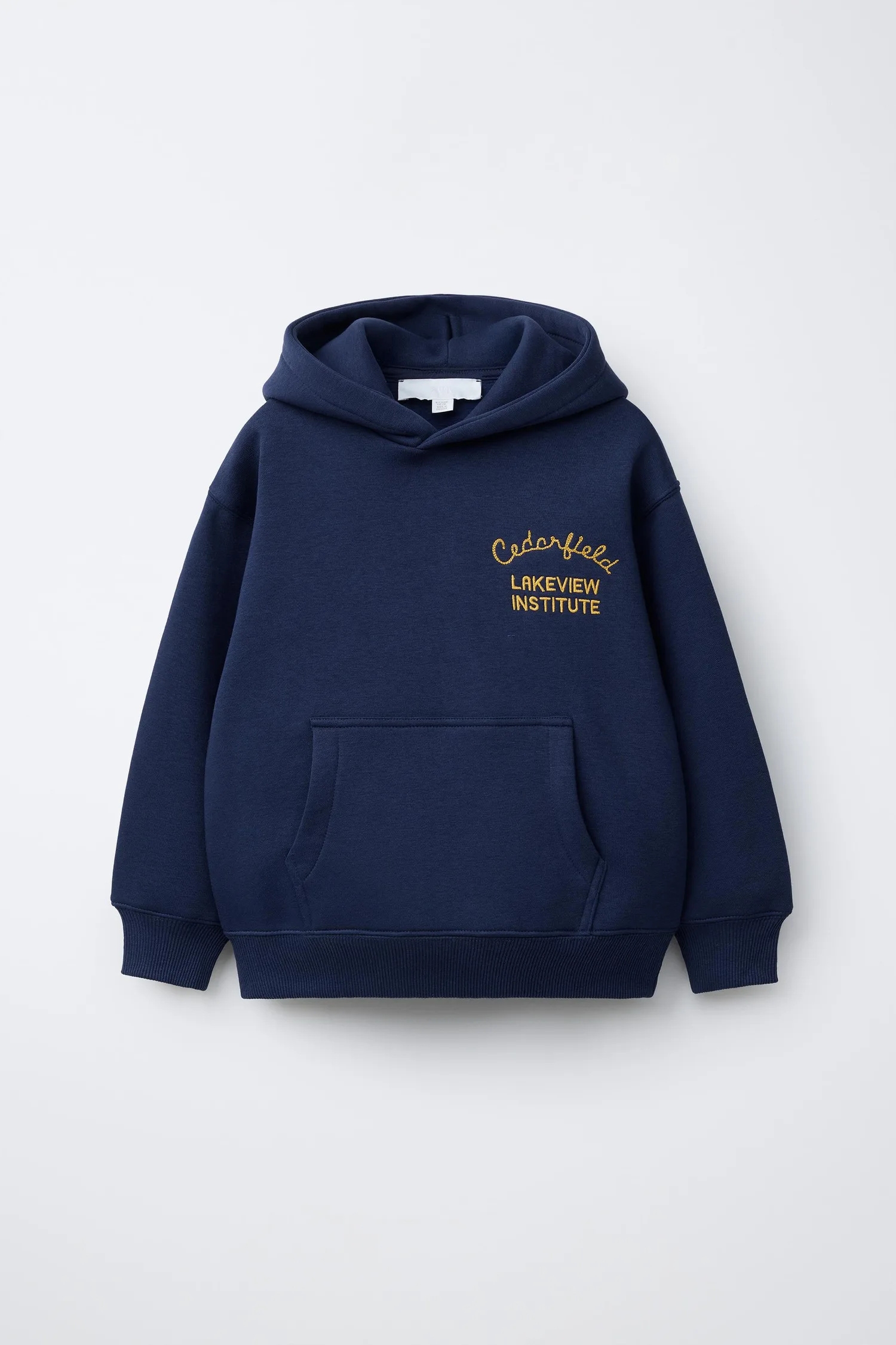 Худи с вышитым слоганом Zara, темно-синий