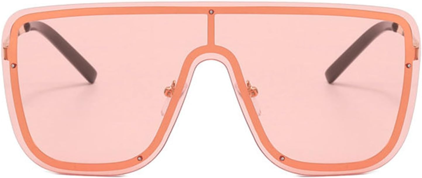 

Солнцезащитные очки Willochra Square Oversized для женщин и мужчин, большие, с плоской верхней частью, в стиле ретро, ​​модные, в форме щита, большие солнцезащитные очки, Pink