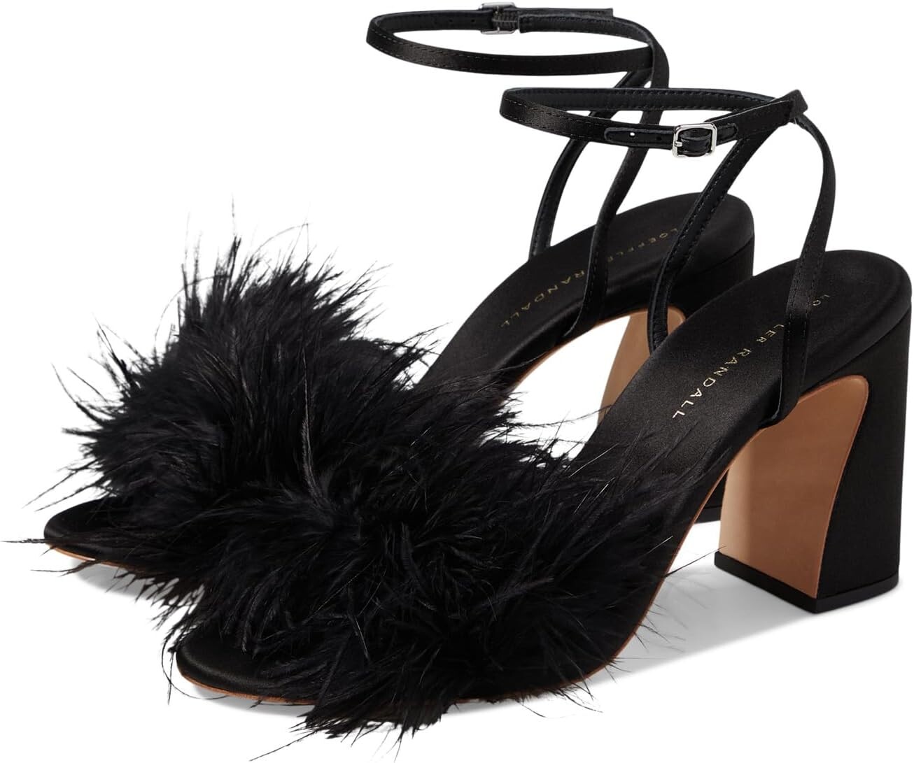 

Туфли Loeffler Randall Minerva Simple Sandals with Feathers, черный