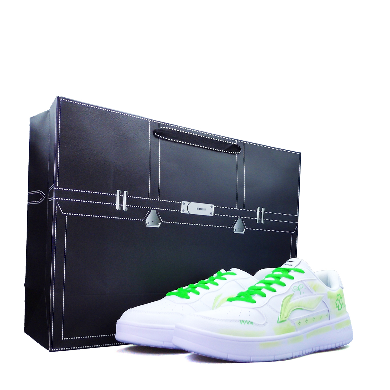 

Легкие, дышащие, низкие скейтбордные кроссовки Li Ning Floating Boat Balance, унисекс., белый