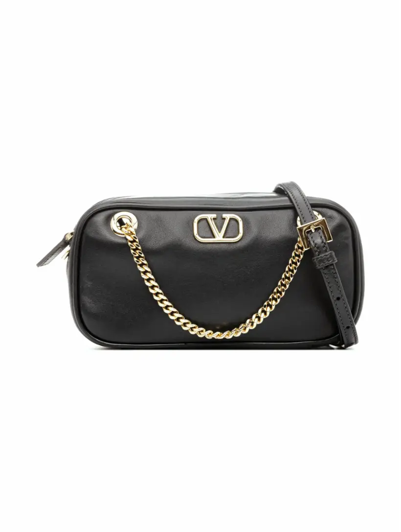 

Кожаная мини-сумка V-logo Valentino Garavani, черный