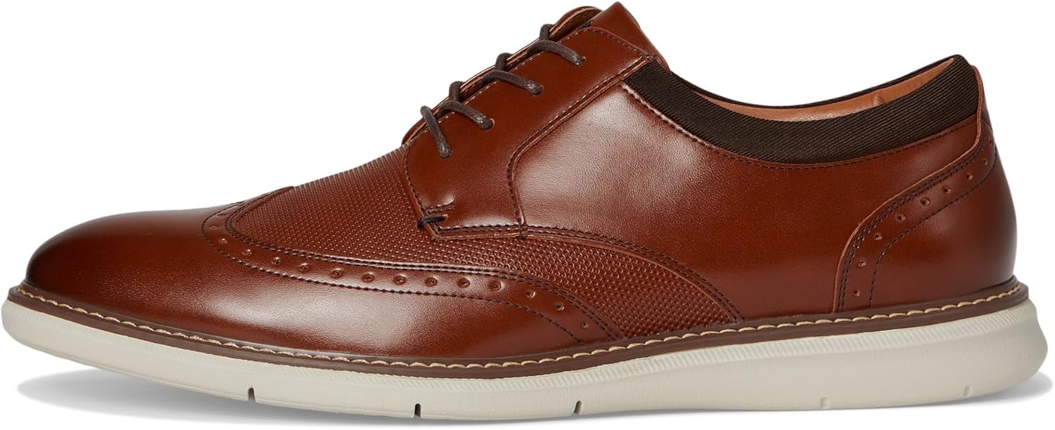 Мужские оксфорды Nunn Bush Chase Wingtip с современной шнуровкой, Cognac — фото 4