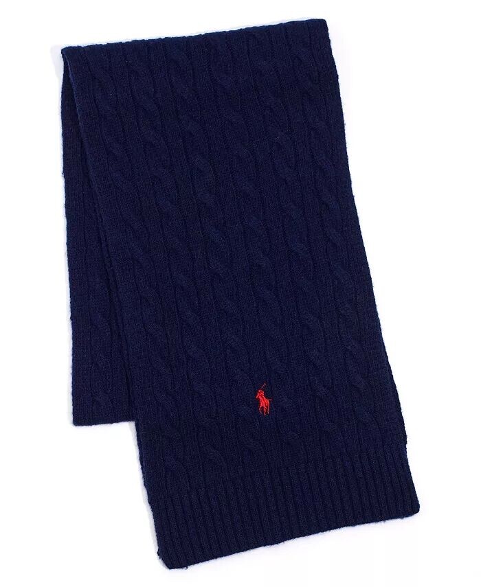 

Классический мужской шарф с косами Polo Ralph Lauren, синий
