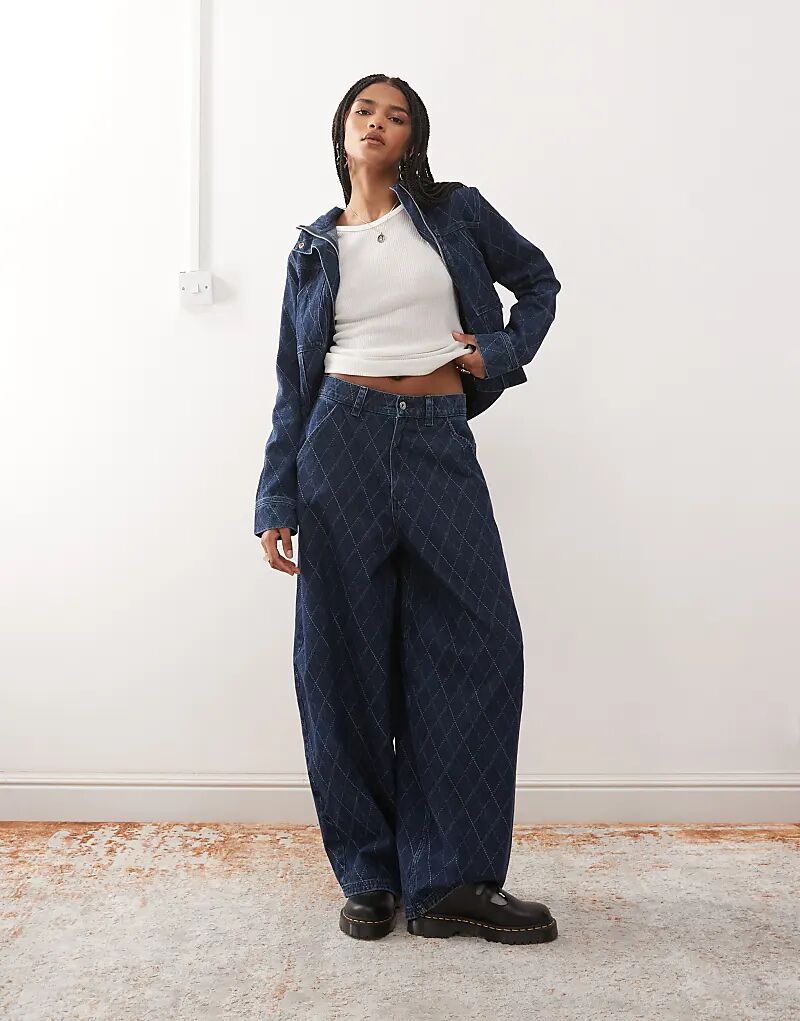 

Джинсы COLLUSION X006 XL с принтом «воздушные шары» и ромбами, после полоскания