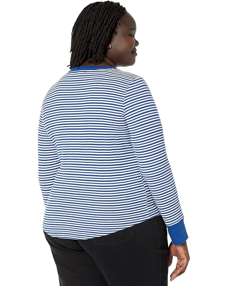 

Рубашка U.S. POLO ASSN. Long Sleeve Striped Thermal Knit Shirt, цвет Sodalite Blue