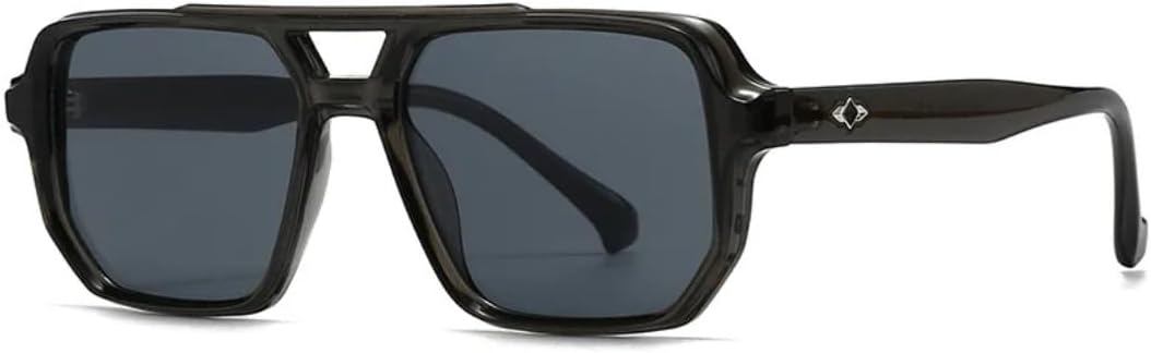 

Крупные винтажные солнцезащитные очки в большой оправе для женщин и мужчин, роскошные солнцезащитные очки в стиле панк, популярные очки с плоской верхней частью VVTWSSW, Dark Gray Black